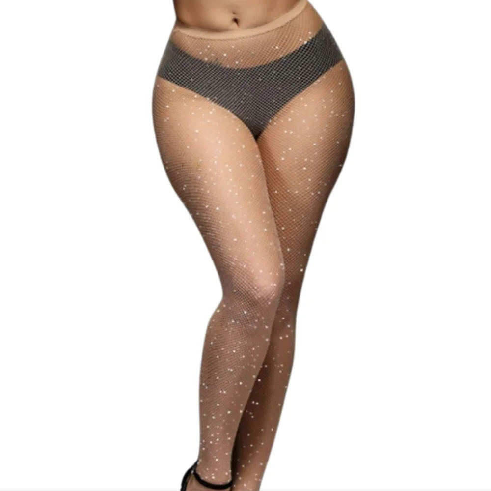 Elegant Sheer Tights with Rhinestone Accents
